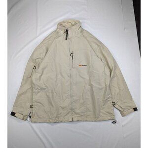 VTG Reebok Mens Large Beige Windbreaker Ripstop Track Y2K Swishy Jacket